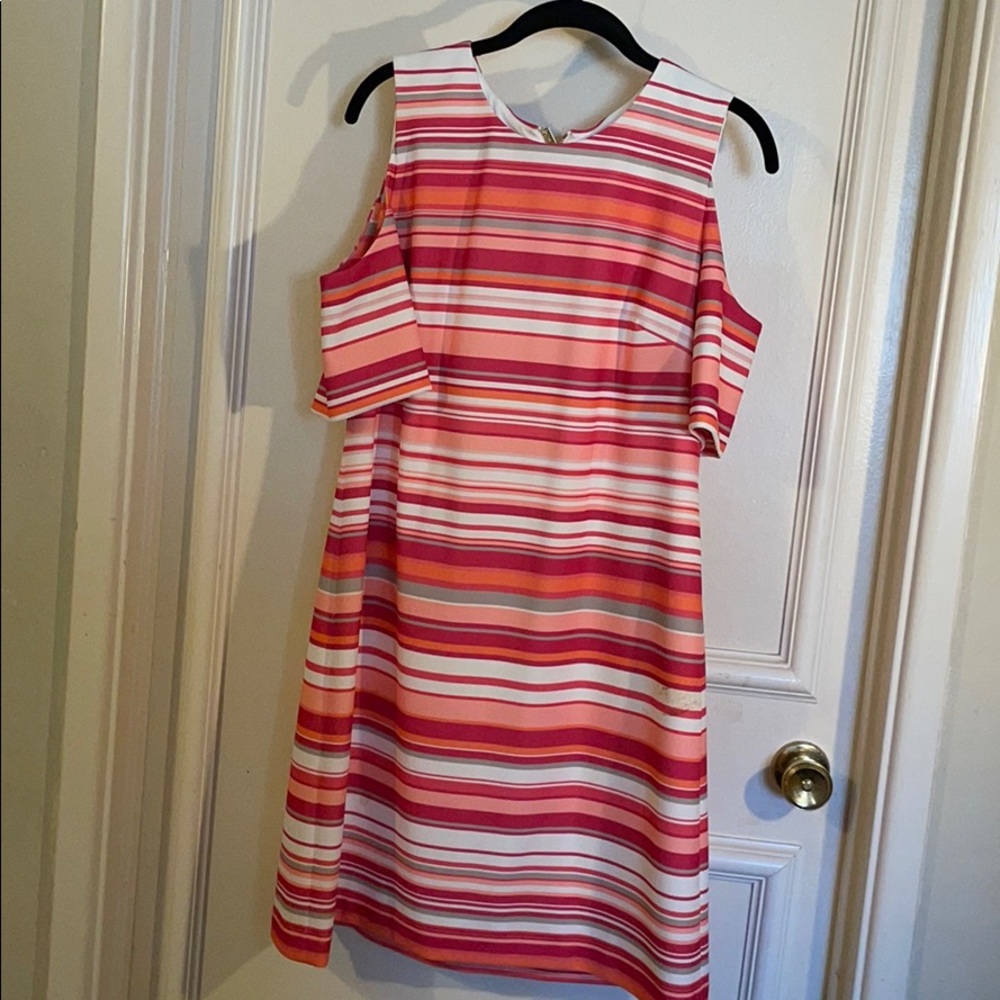 Calvin Klein cold shoulder sheath dress